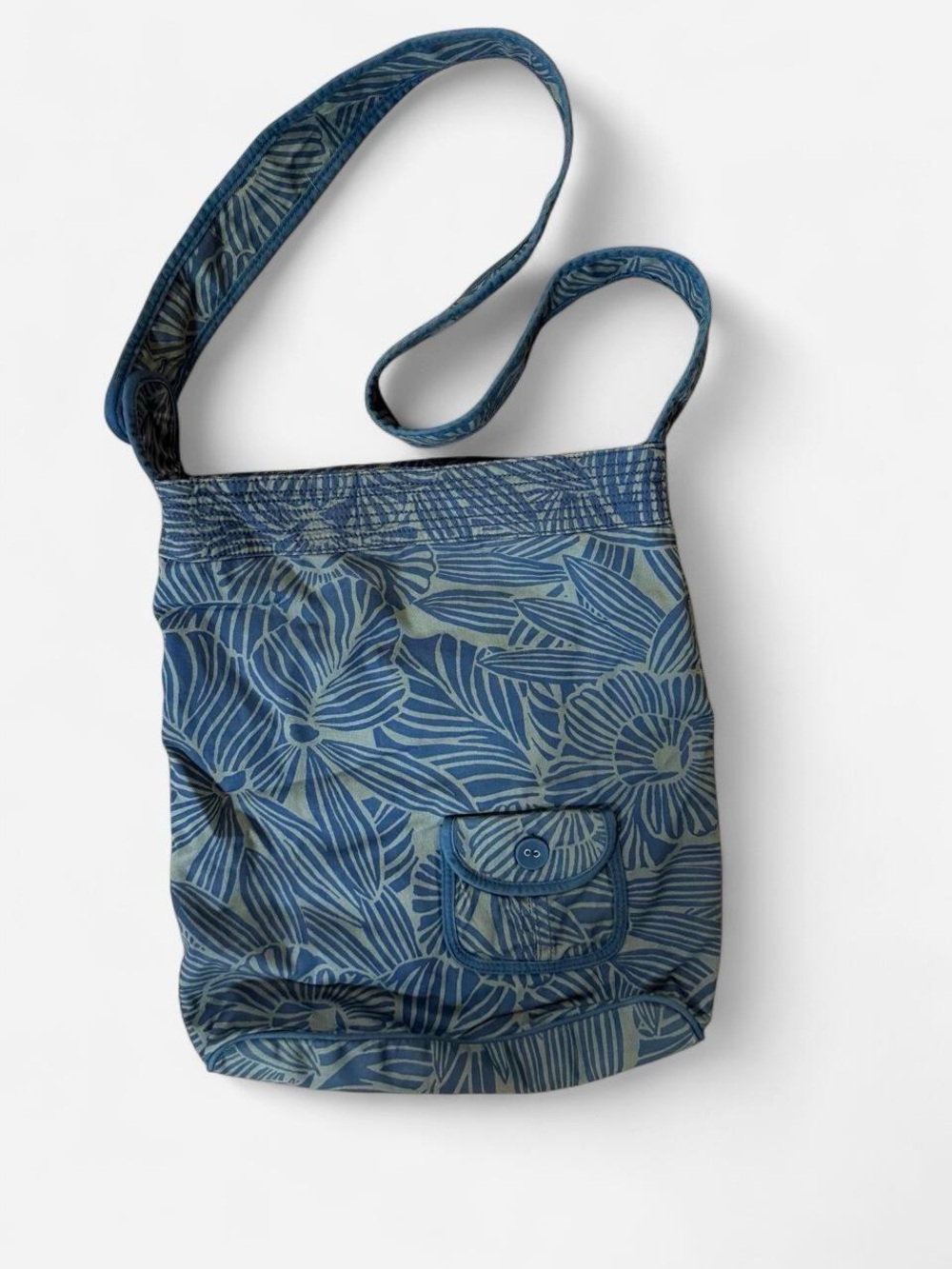Aeropostale Blue Floral Print Crossbody Bag